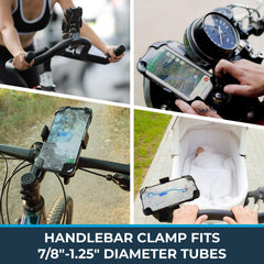 Weatherproof Roam universal net phone mount resists rain and snow on rugged trails