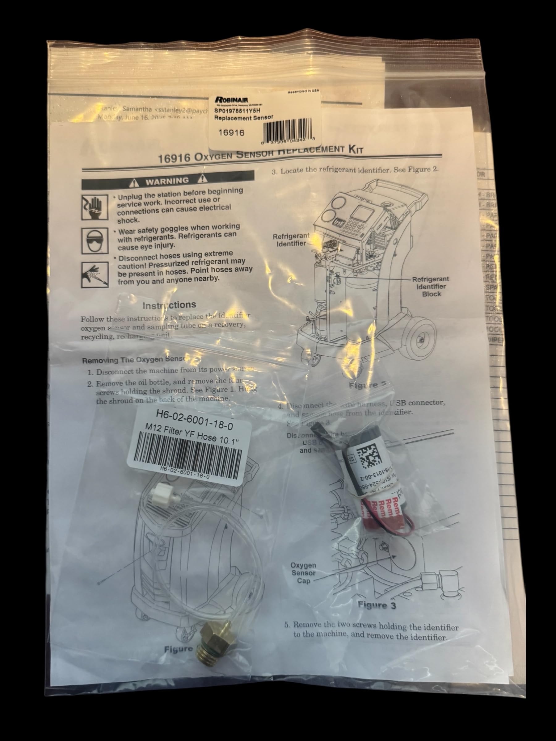 Robinair 16916 sensor in box ready for use.