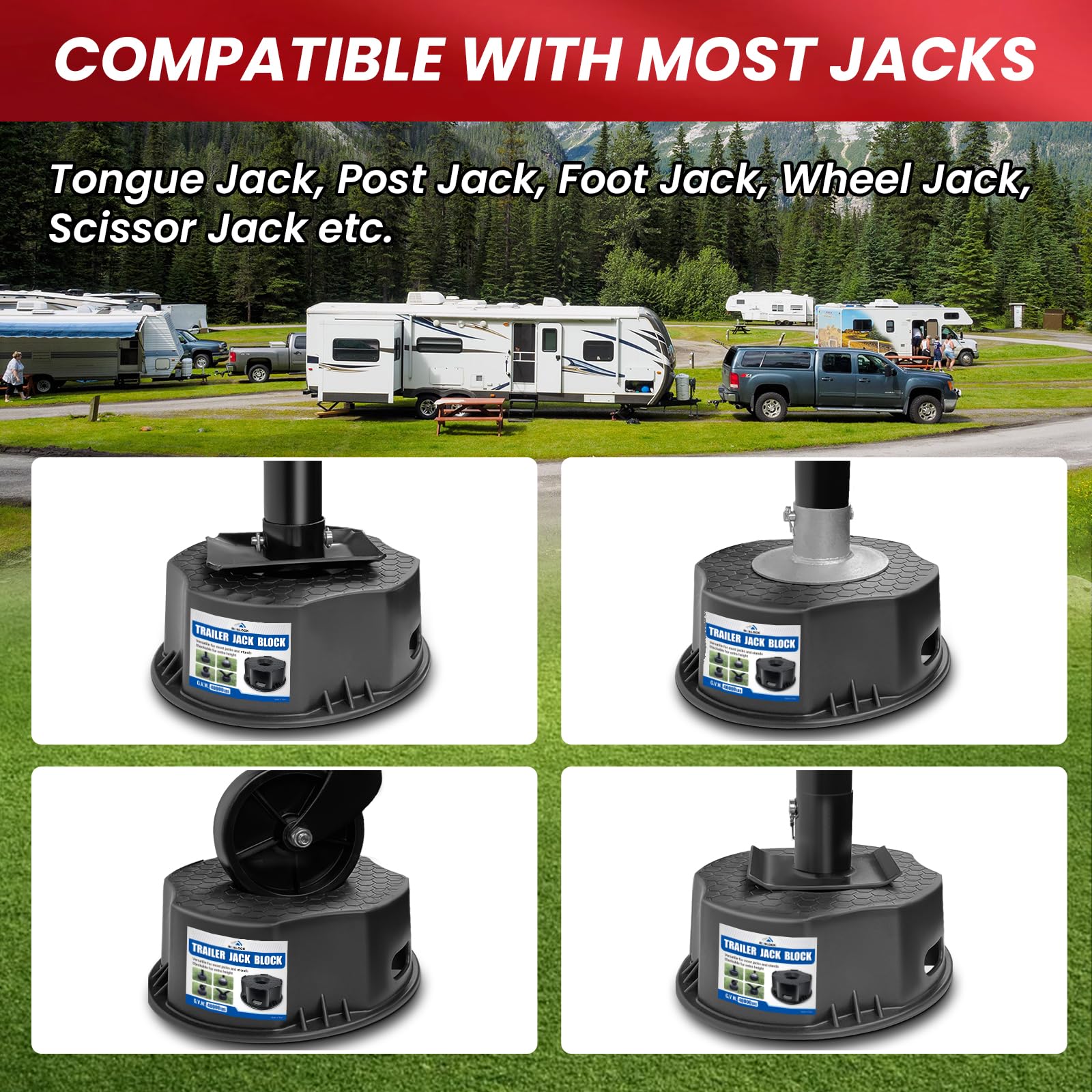 ROBLOCK 11x11 inch block fits various jacks and stabilizers