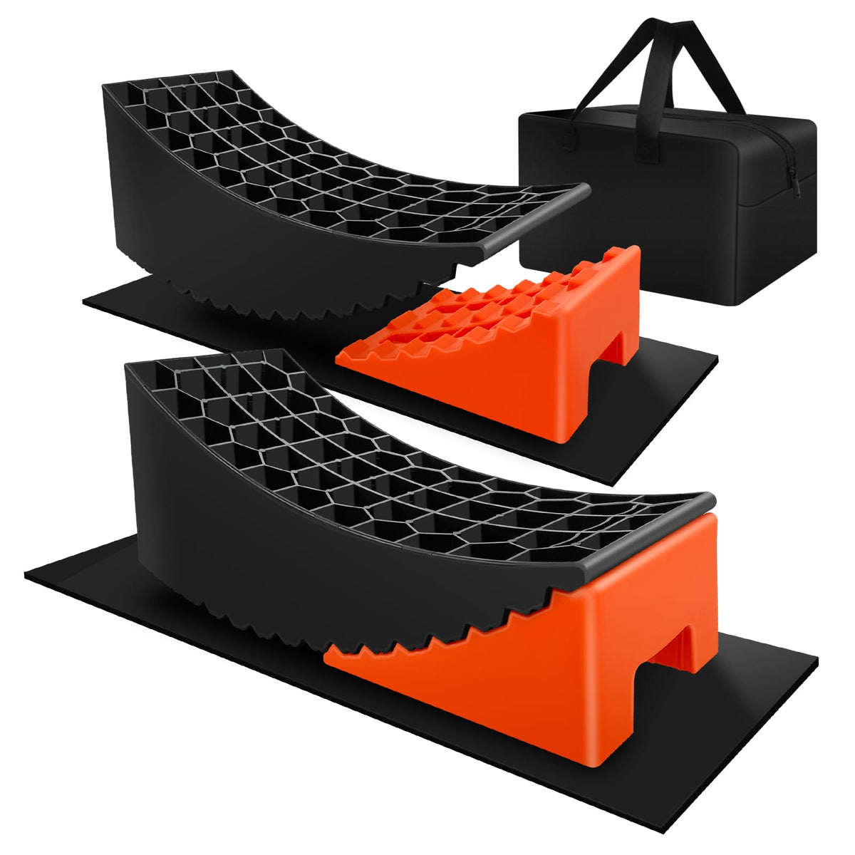 ROBLOCK 2-pack RV leveling blocks with 6-3 inch lift for stable leveling on uneven ground