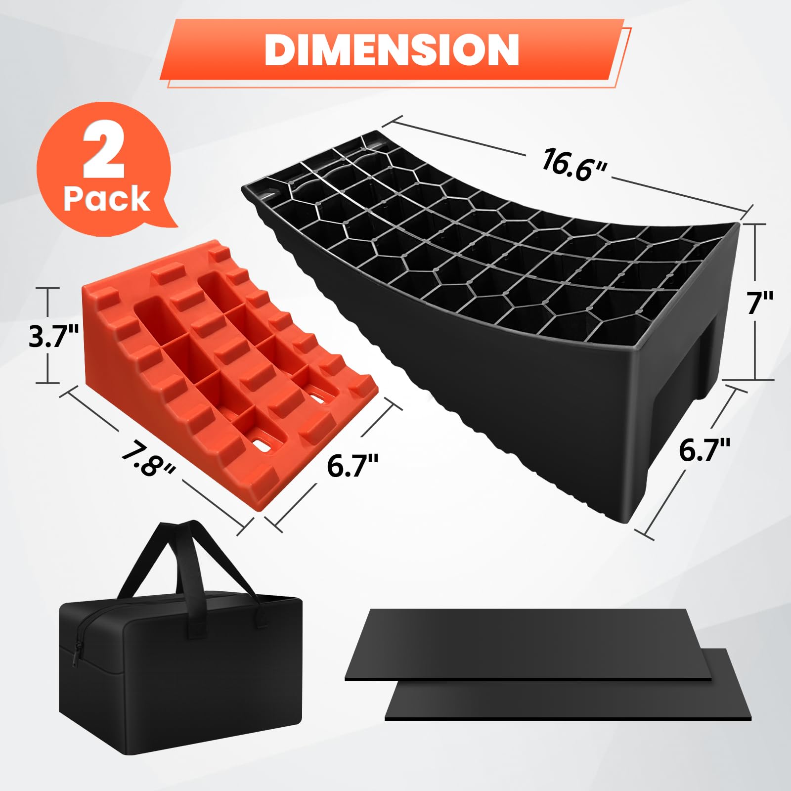 ROBLOCK anti-slip gear mesh design stabilizes ramps during tire changes