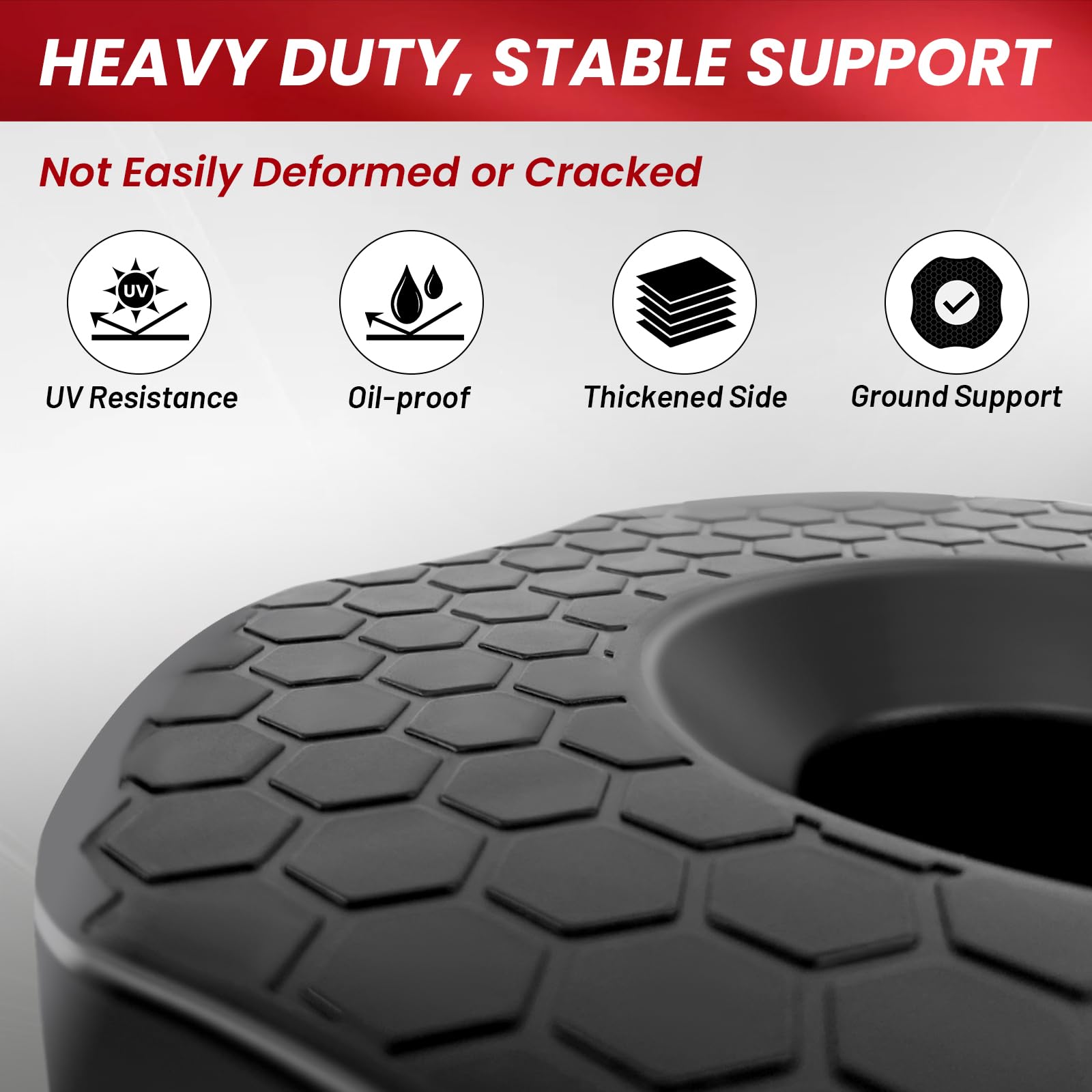 ROBLOCK anti-slip texture with recessed holes ensures stability