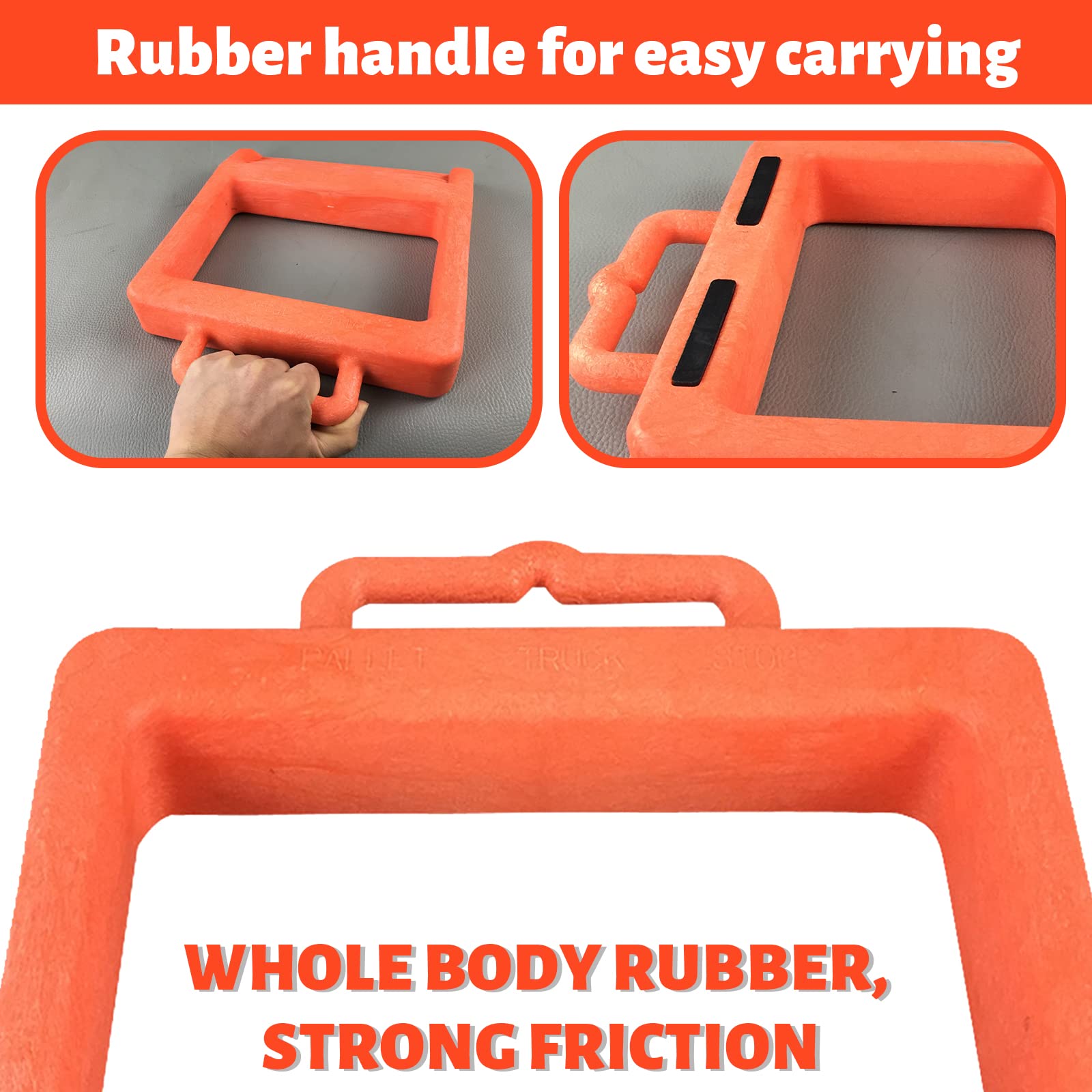 ROBLOCK pallet jack chock bottom surface with friction enhancing stability