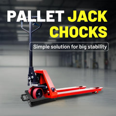 ROBLOCK chocks fix pallet jack in place during loading at warehouses.