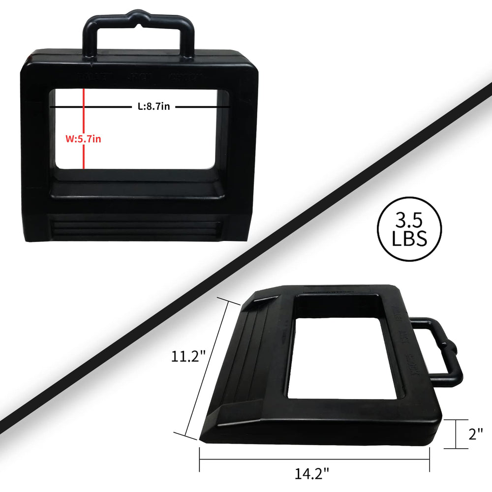 ROBLOCK chock side view shows heavy-duty base for firm grip