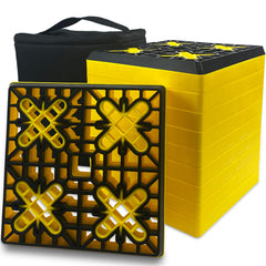 ROBLOCK rv leveling blocks pack 12 yellow for easy campsite elevation and stability