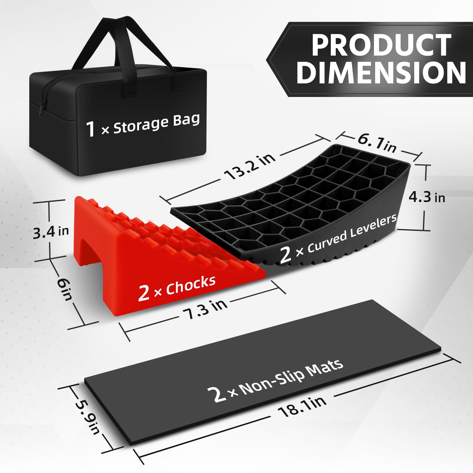 ROBLOCK leveling blocks show textured surface for strong tire grip in camp setup