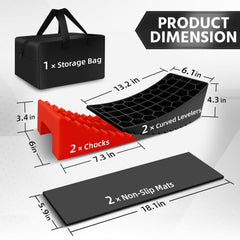 ROBLOCK leveling blocks show textured surface for strong tire grip in camp setup