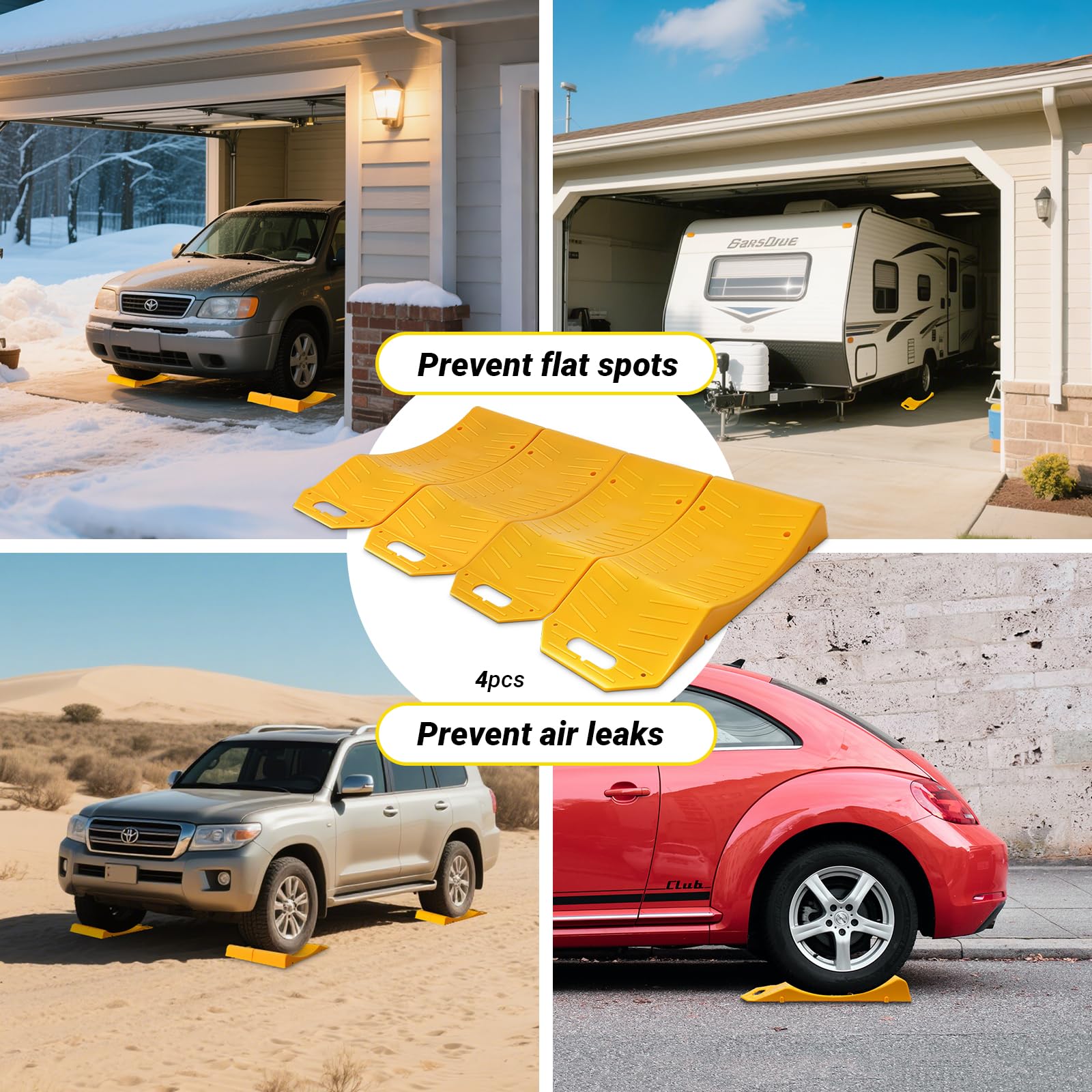 ROBLOCK Tire Saver Ramps dimension-size reference for 8-inch wide tires.