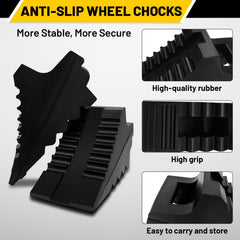 ROBLOCK wheel chock featuring built-in handle for easy carry