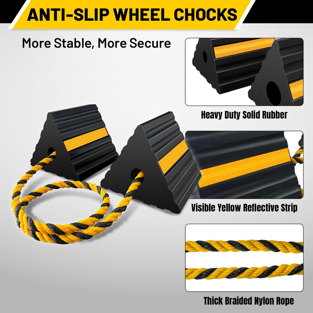 ROBLOCK chocks used across trucks, trailers, RVs, and boats