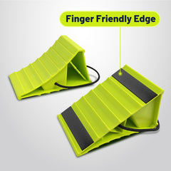 ROBLOCK bright green chocks improve visibility in low light conditions