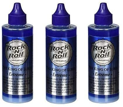 Rock N Roll It! Extreme Lube bottle for wet conditions improves chain cleanliness and performance