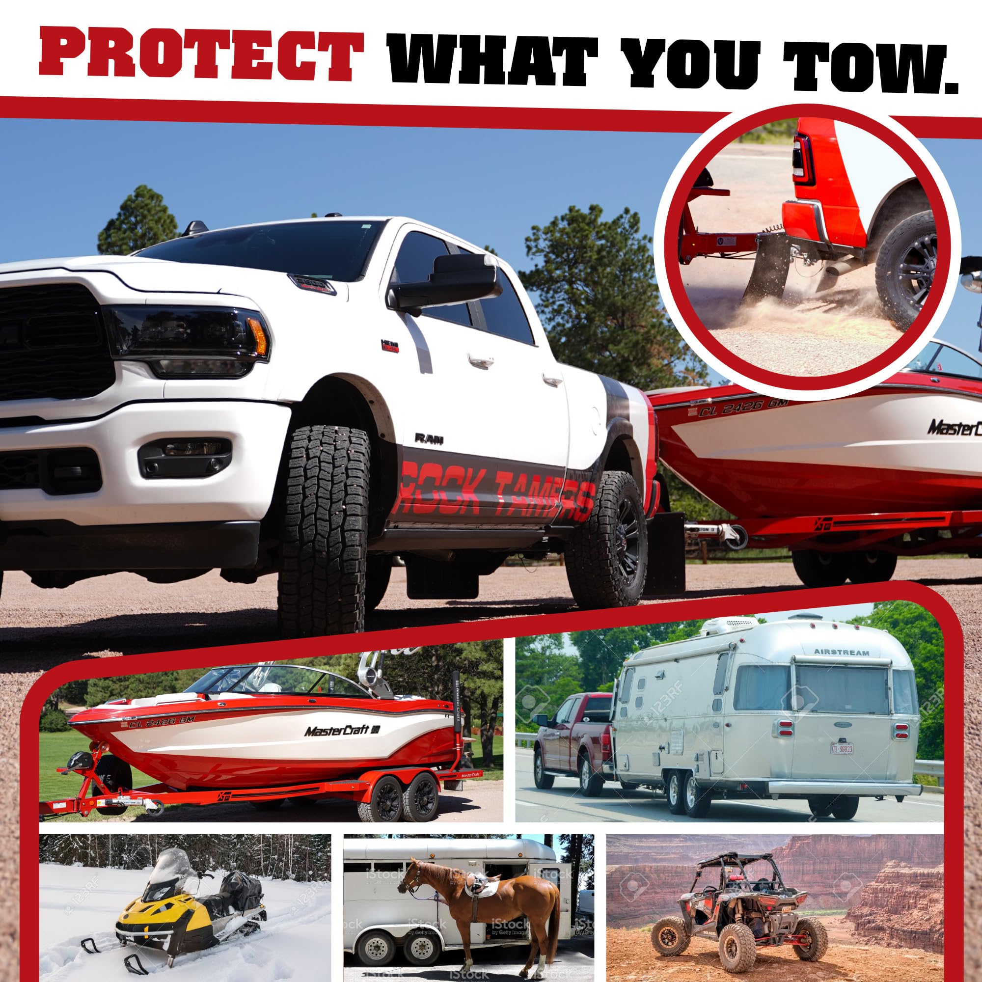 Rock Tamers removable mudflaps for easy storage