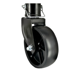 Rockane 6in black trailer jack swivel wheel for smooth movement on soft ground.