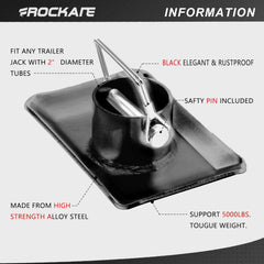 Rockane alloy steel foot plate in black for durability