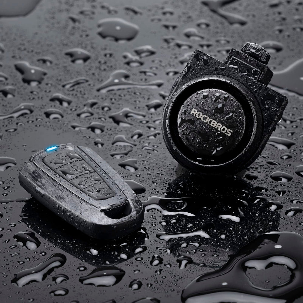 RockBros 115dB siren with LED indicator communicates active security status.