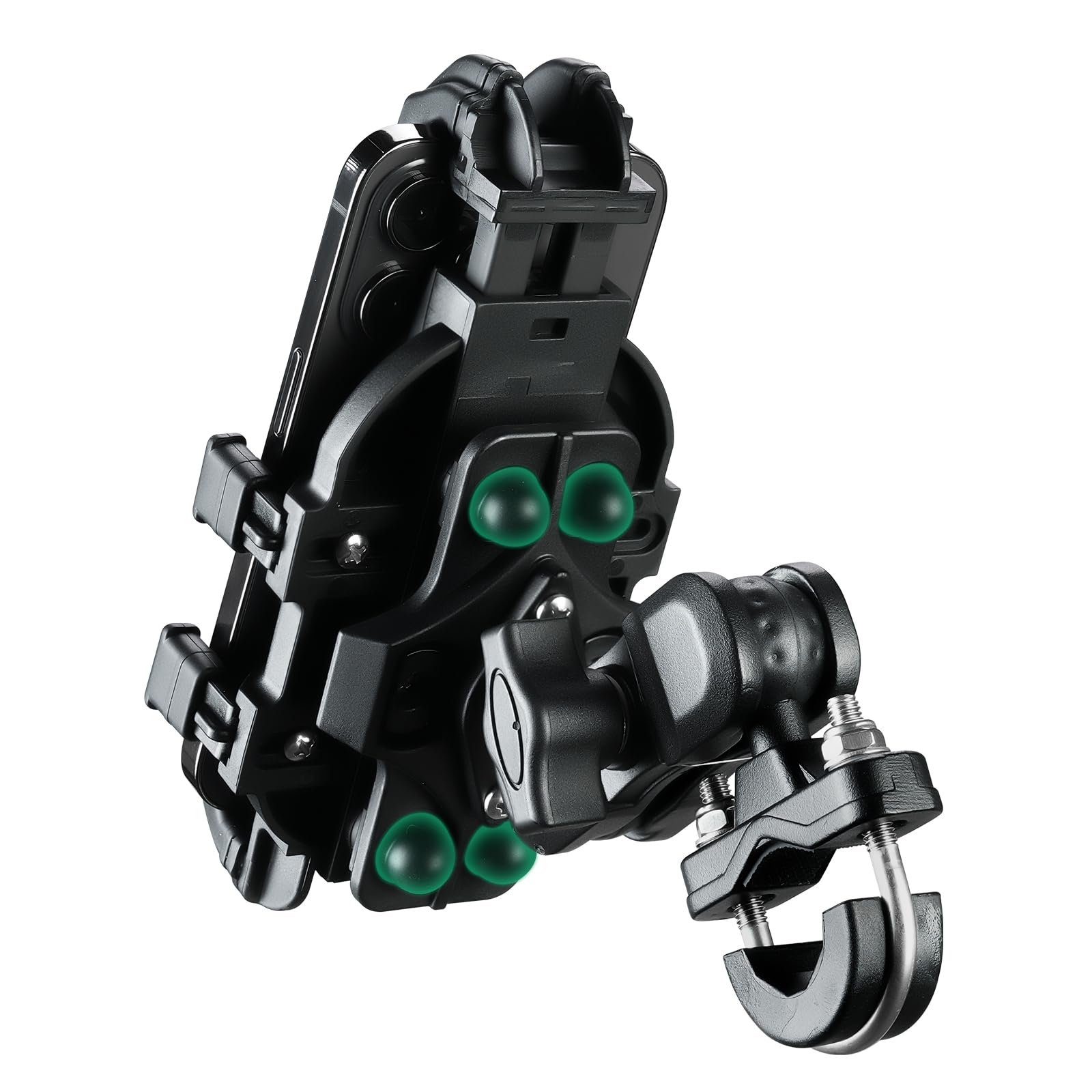 ROCKBROS bike phone mount with adjustable base keeps your device secure on handlebars.