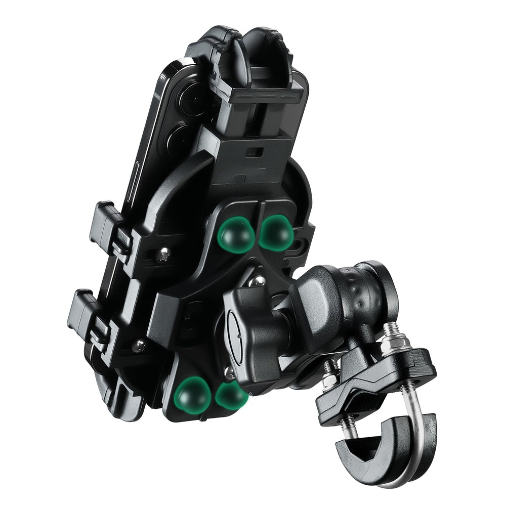 ROCKBROS bike phone mount with adjustable base keeps your device secure on handlebars.