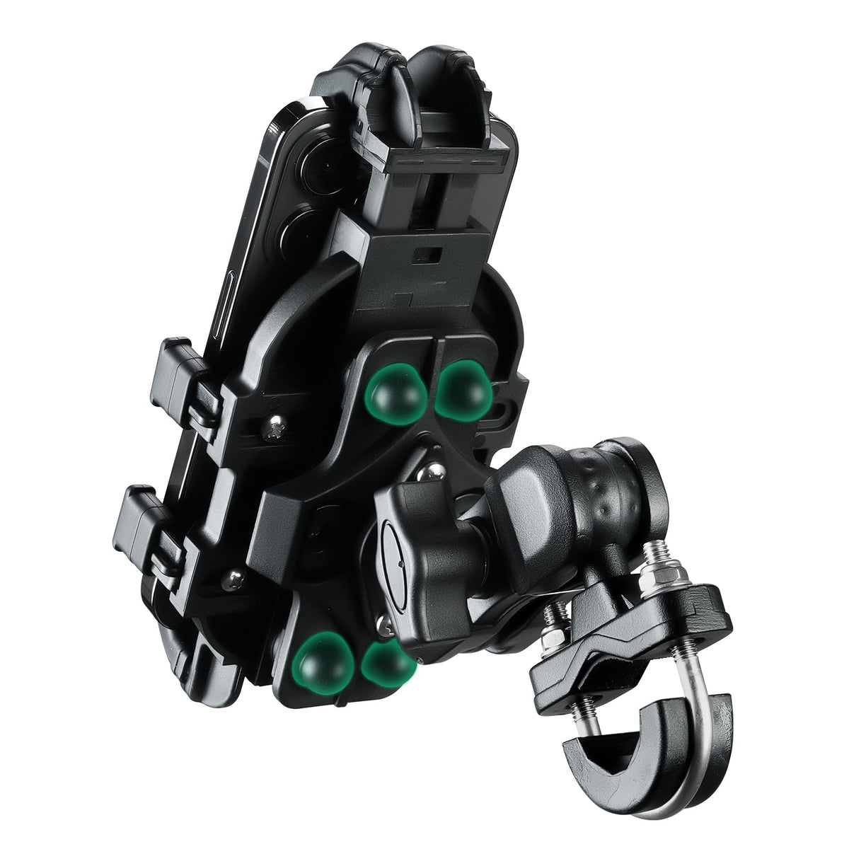 ROCKBROS bike phone mount with adjustable base keeps your device secure on handlebars.