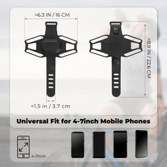 ROCKBROS silicone strap securing a smartphone on the bike stem