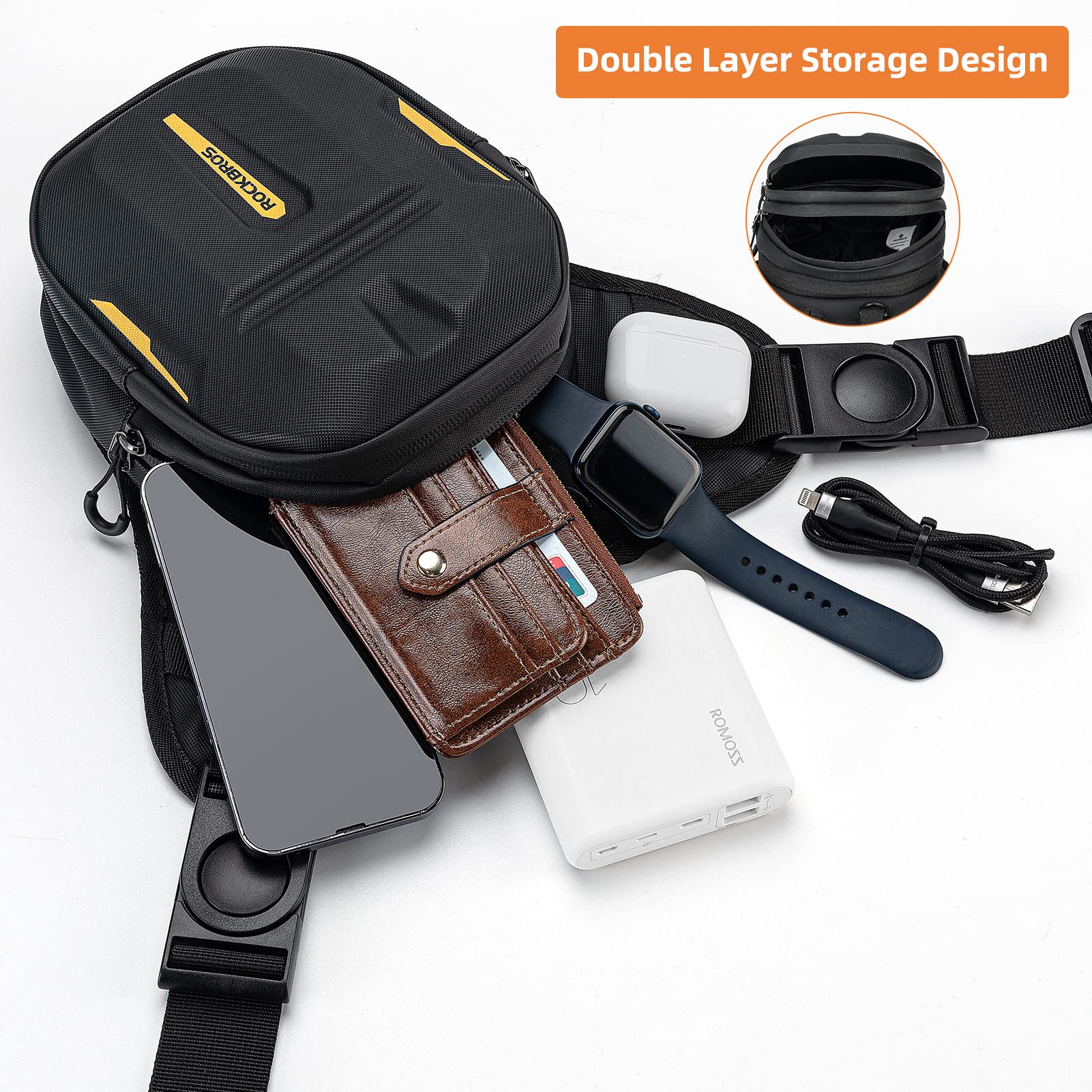 ROCKBROS Drop Leg Bag expandable main compartment fitted for phones and tools
