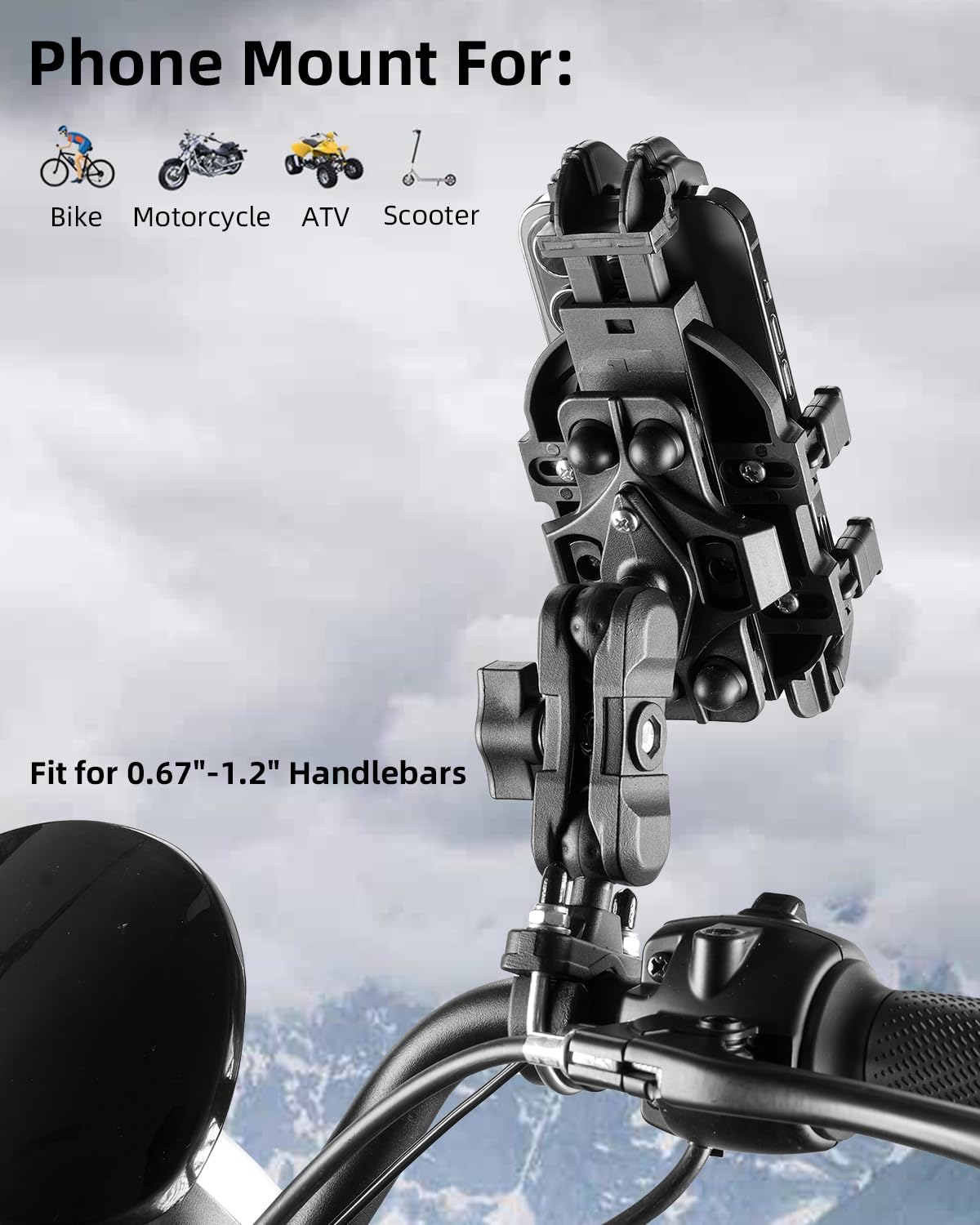 ROCKBROS phone mount features silicone cushions for scratch-free protection during rides.
