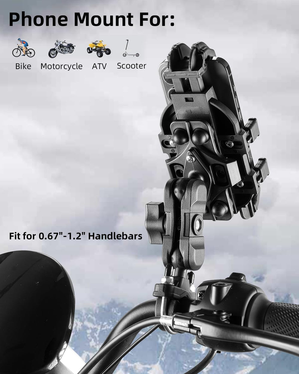 ROCKBROS phone mount features silicone cushions for scratch-free protection during rides.