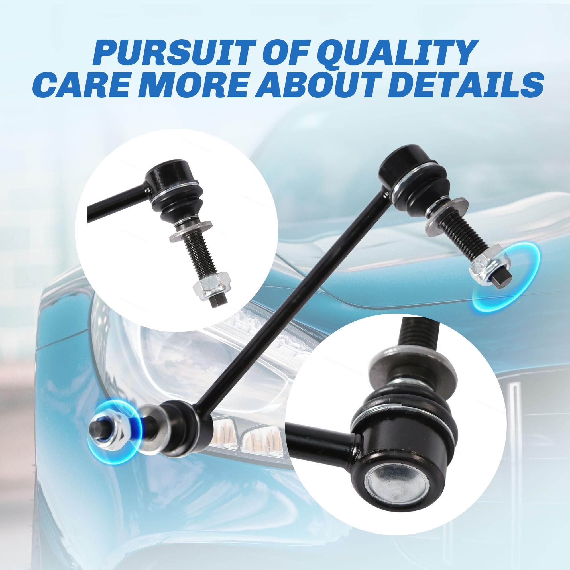 Rockplanet sway bar end link assembly for Dodge Challenger front setup
