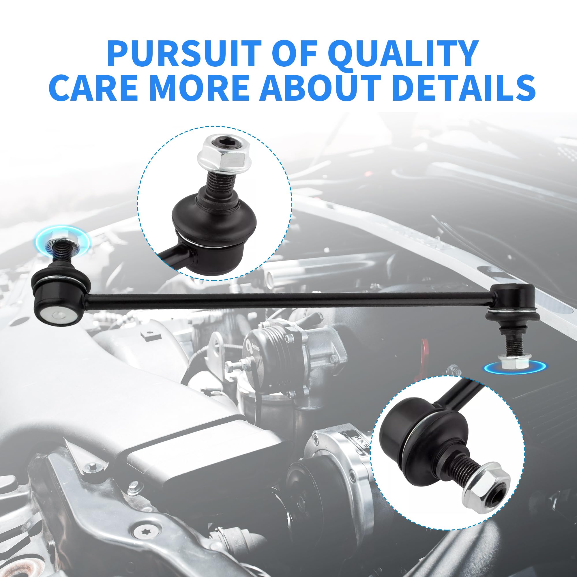 Rockplanet sway bar end link front for Nissan Rogue enhances ride comfort and tire wear balance