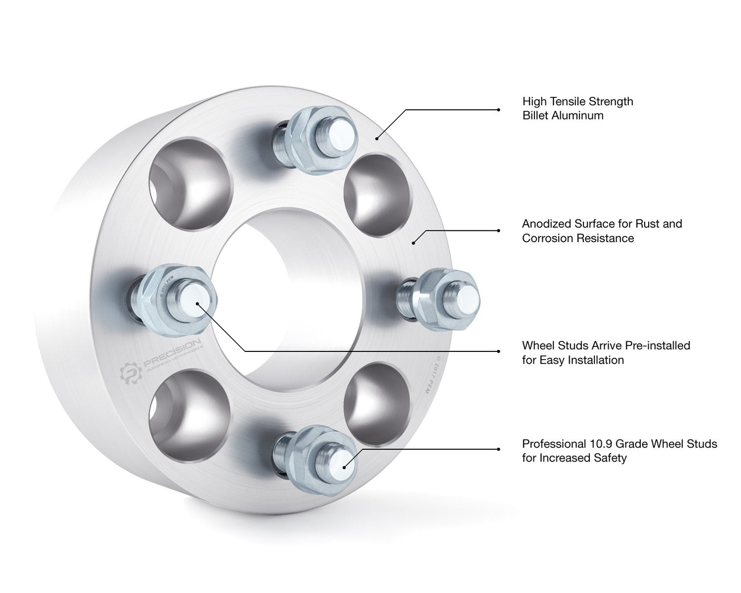 RockTrix spacers with heat-treated studs and anodized finish for durability.