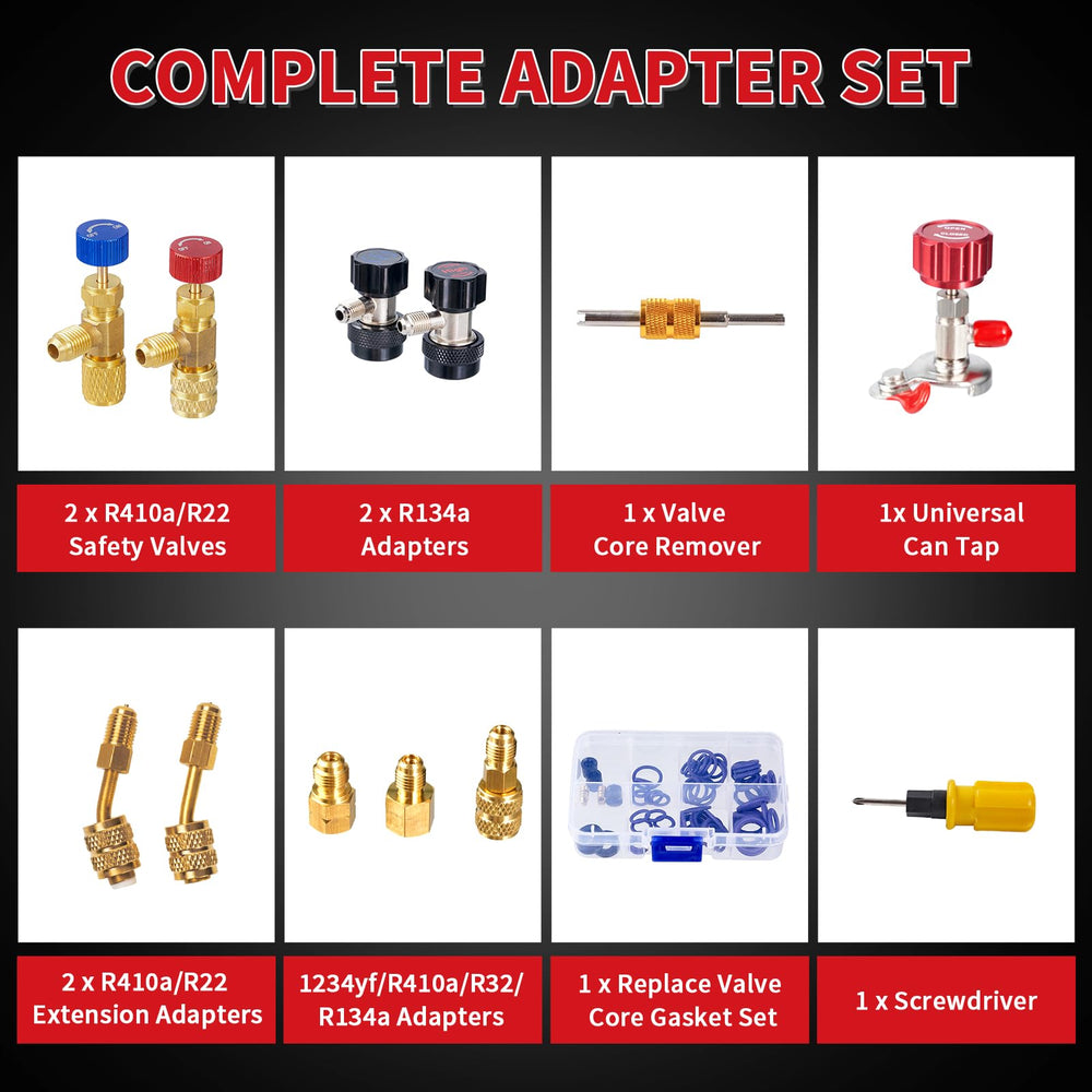 Rogvoc can tap and valve-core remover for efficient recharge.