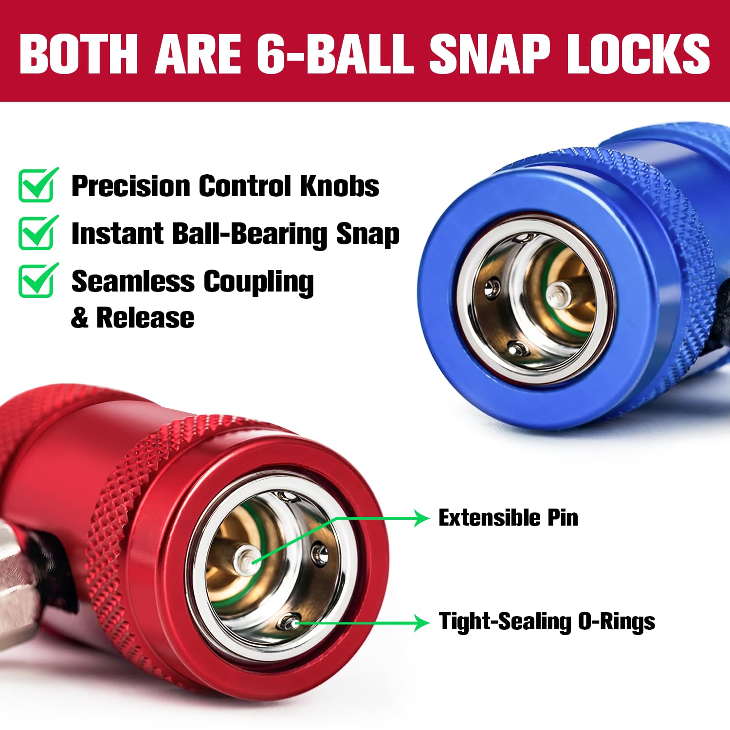 Rogvoc R1234yf quick-connect adapter ensures easy, precise fittings during service.