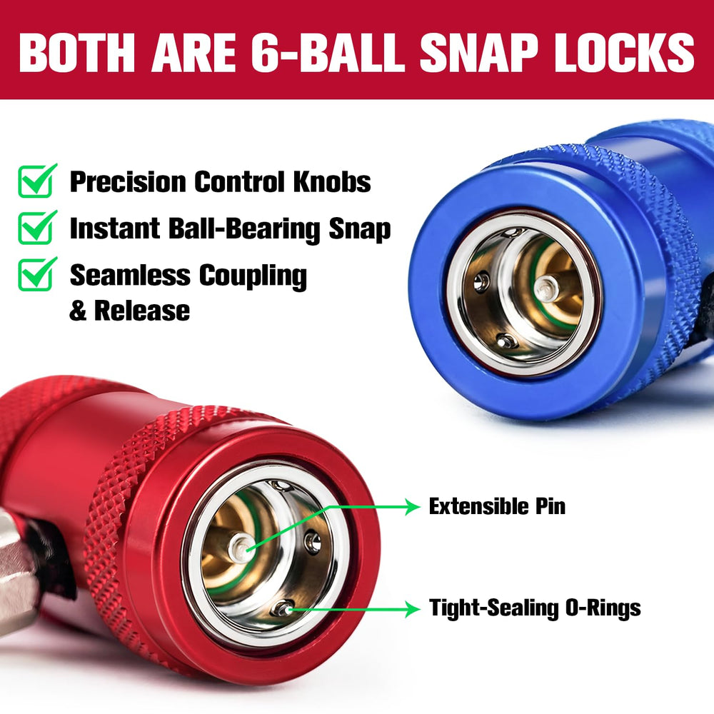 Rogvoc R1234yf quick-connect adapter ensures easy, precise fittings during service.