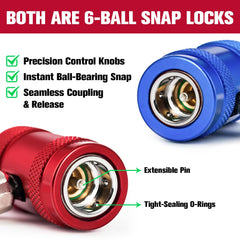 Rogvoc R1234yf quick-connect adapter ensures easy, precise fittings during service.