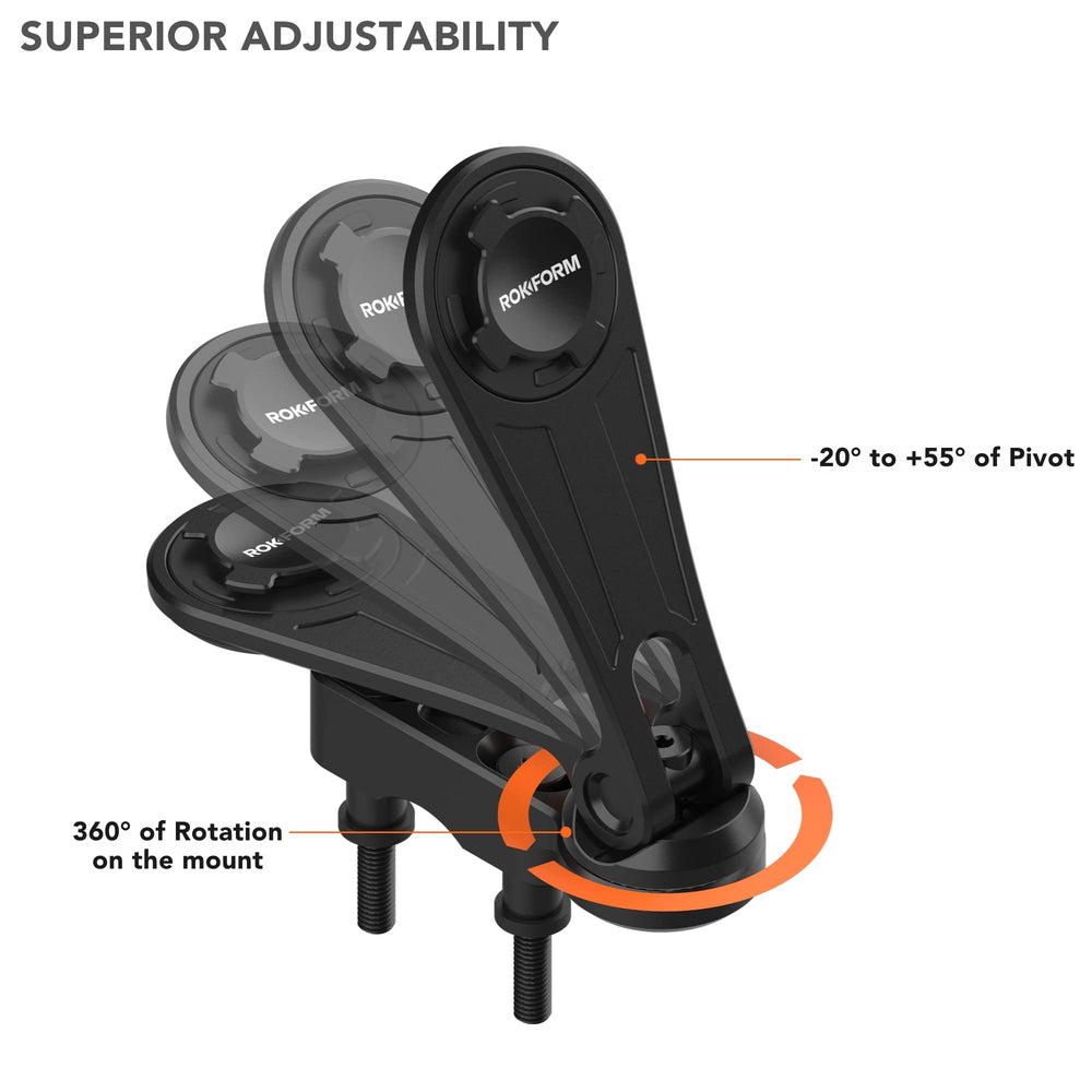 Rokform aircraft-aluminum construction signals lightweight strength for daily motorcycle use.