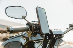 Rokform perch mount Harley compatibility demonstrating universal fit across 37–42 mm handlebars.