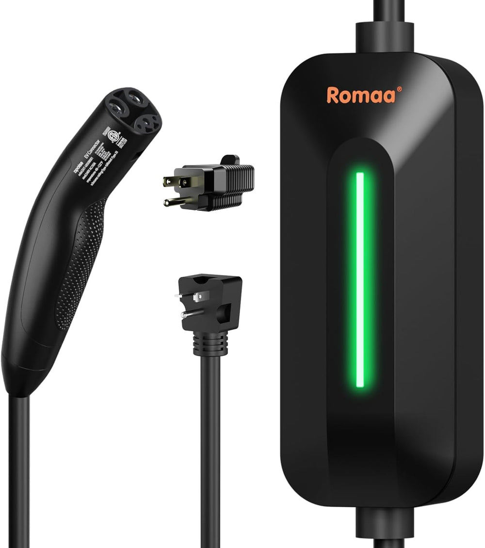 Romaa Level 1–2 charger setup for Tesla at home.