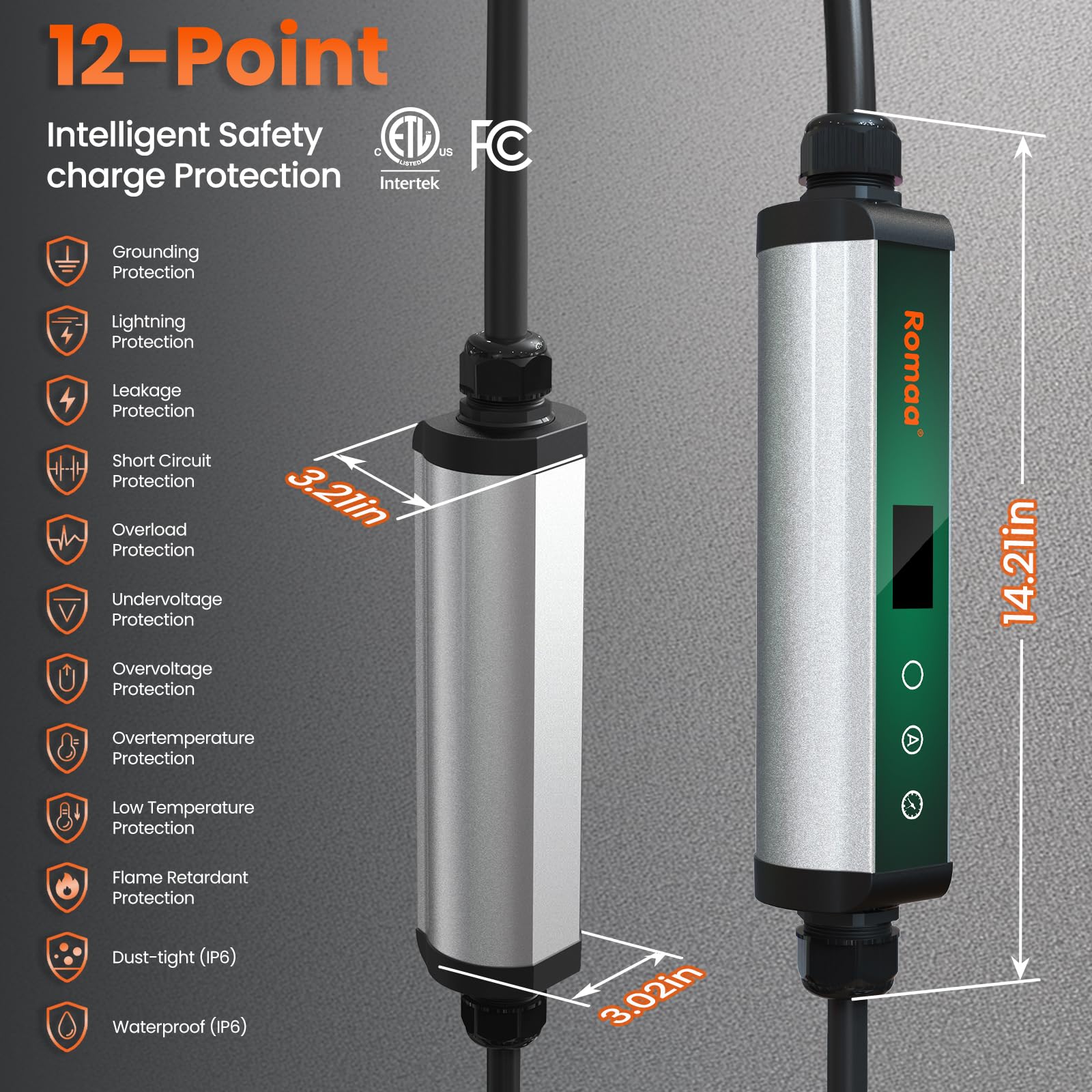 Romaa portable charger includes wall bracket and carry bag for mobility.
