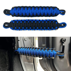 ROMASO heavy-duty paracord door straps for Jeep Wrangler fitment and durability.
