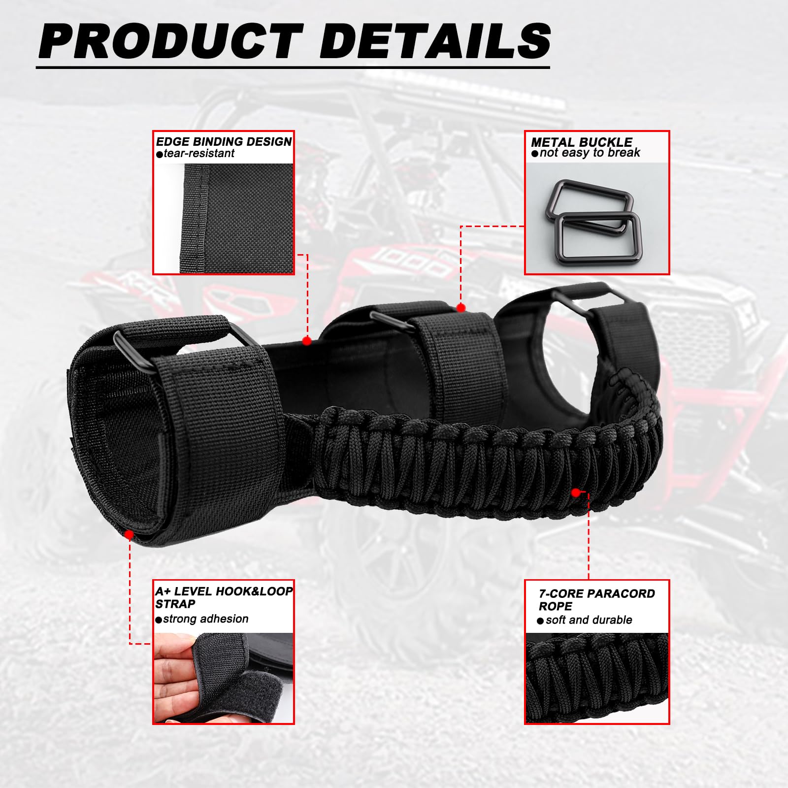 ROMASO heavy-duty fit for 1.5–2 inch roll bars across various brands.