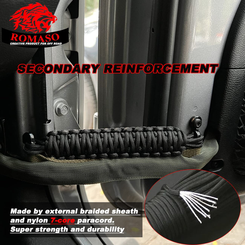 ROMASO nylon 7-core paracord ensures durable, flexible performance.