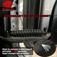 ROMASO nylon 7-core paracord ensures durable, flexible performance.