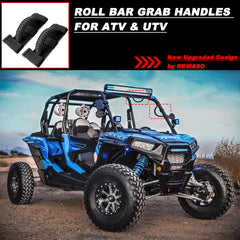 ROMASO Polaris RZR compatible grab handle close-up highlighting three-strap design.