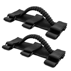 ROMASO utv grab handle installation steps show tool-free setup.