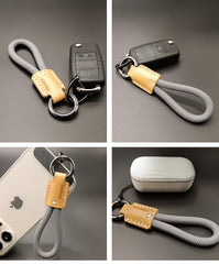 RONGBOER keychain with anti-scratch D-ring highlighting key protection.