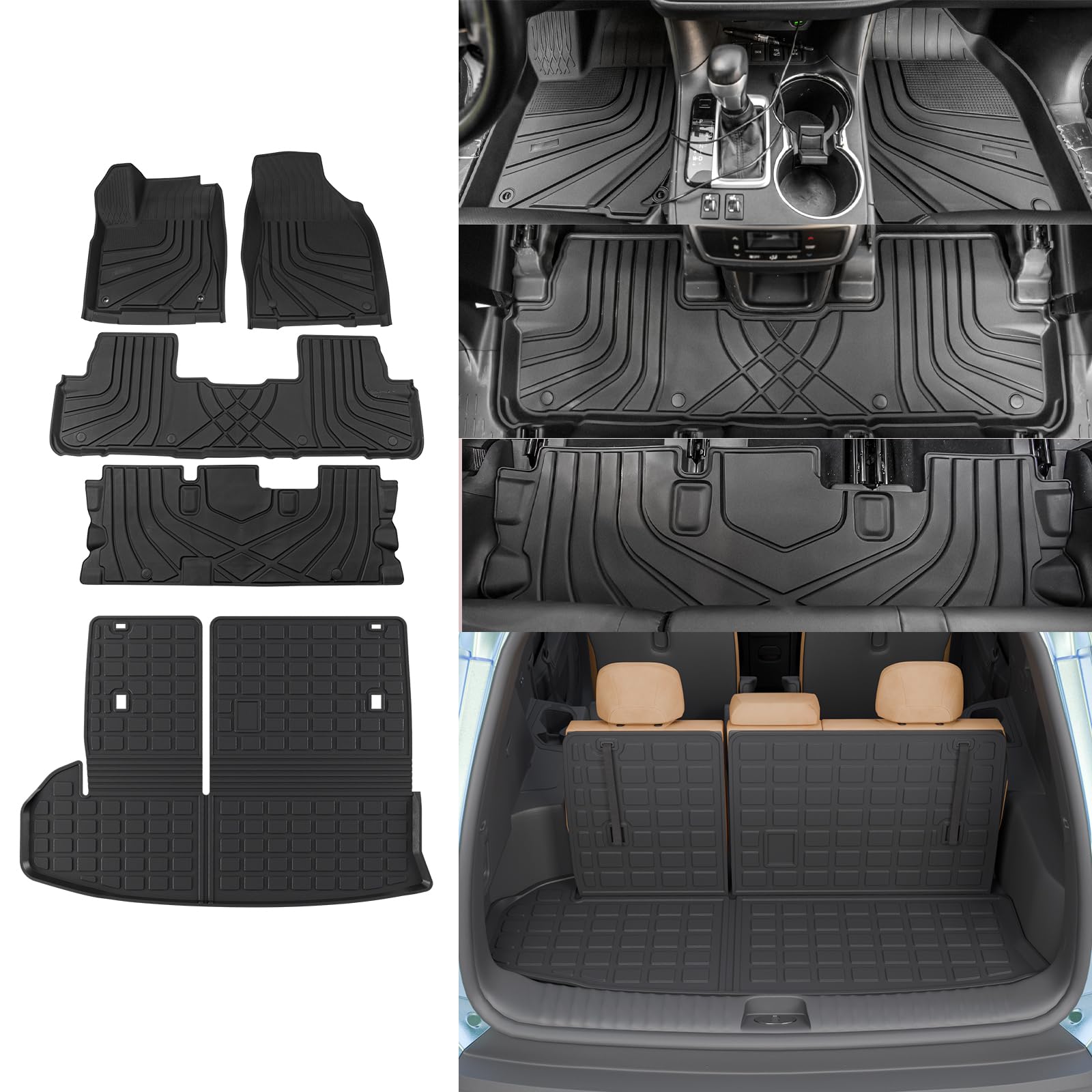 Rongtaod trunk mat with backrest protects cargo space from dirt and spills.