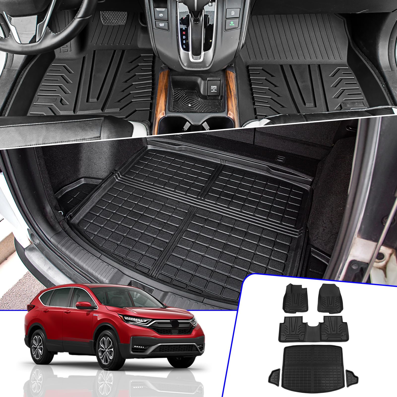 Rongtaod Honda CR-V floor mats providing durable all-weather protection and easy cleaning.