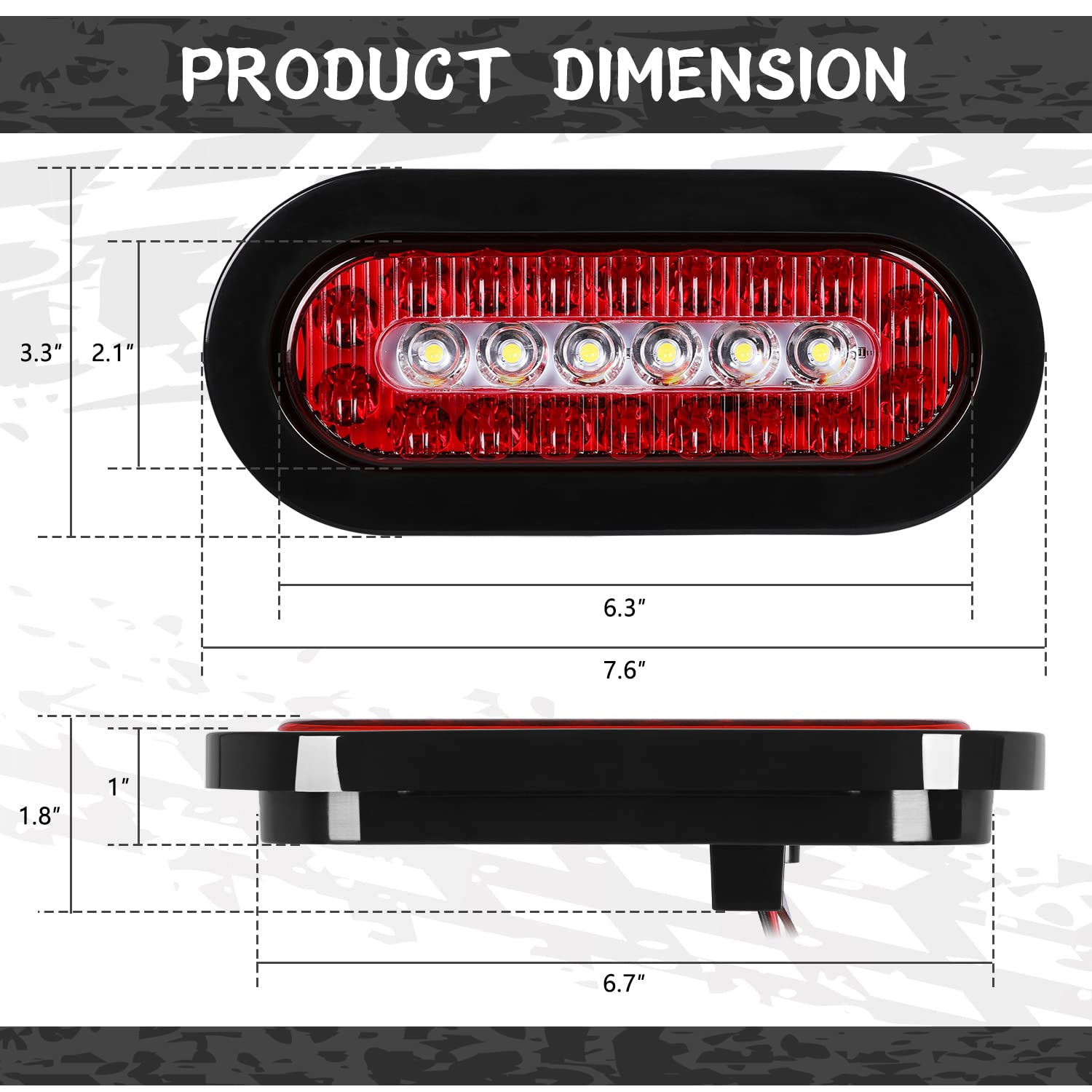 RONSTA trailer light rear view showing 24-LED brightness for high visibility.