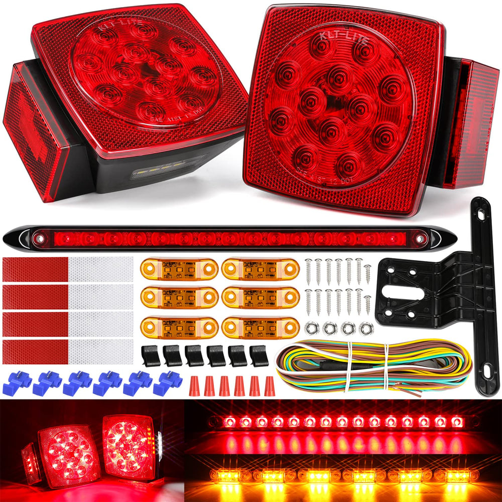 RONSTA boat trailer lights kit with square tail lights for reliable signaling.